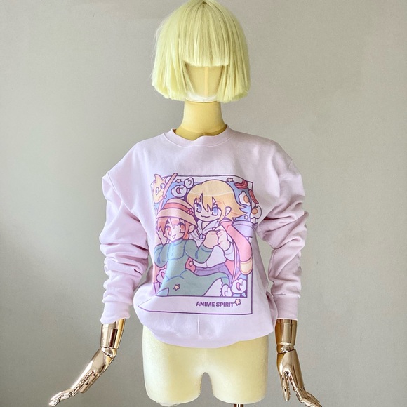 Hanes Tops - Hanes Anime Spirit Graphic Pink Sweatshirt SZ S